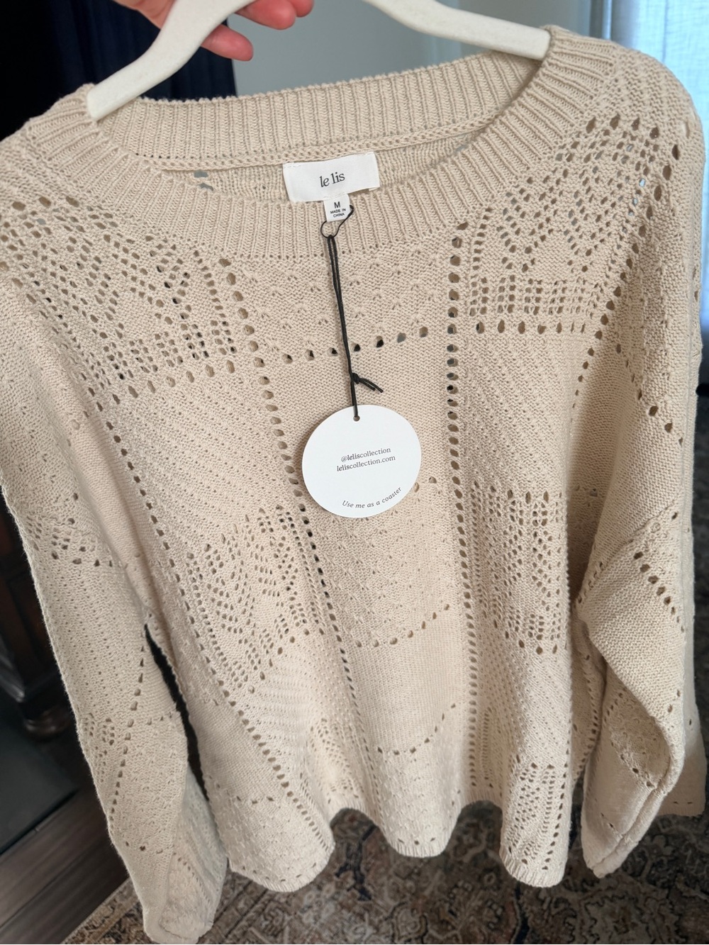 Le Lis Crewneck Sweater in Beige/Cream